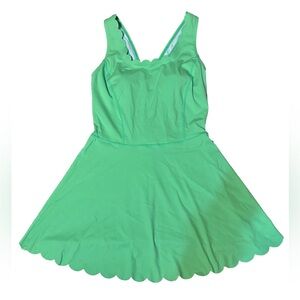 Spandex Ruffled Bright Green Dress